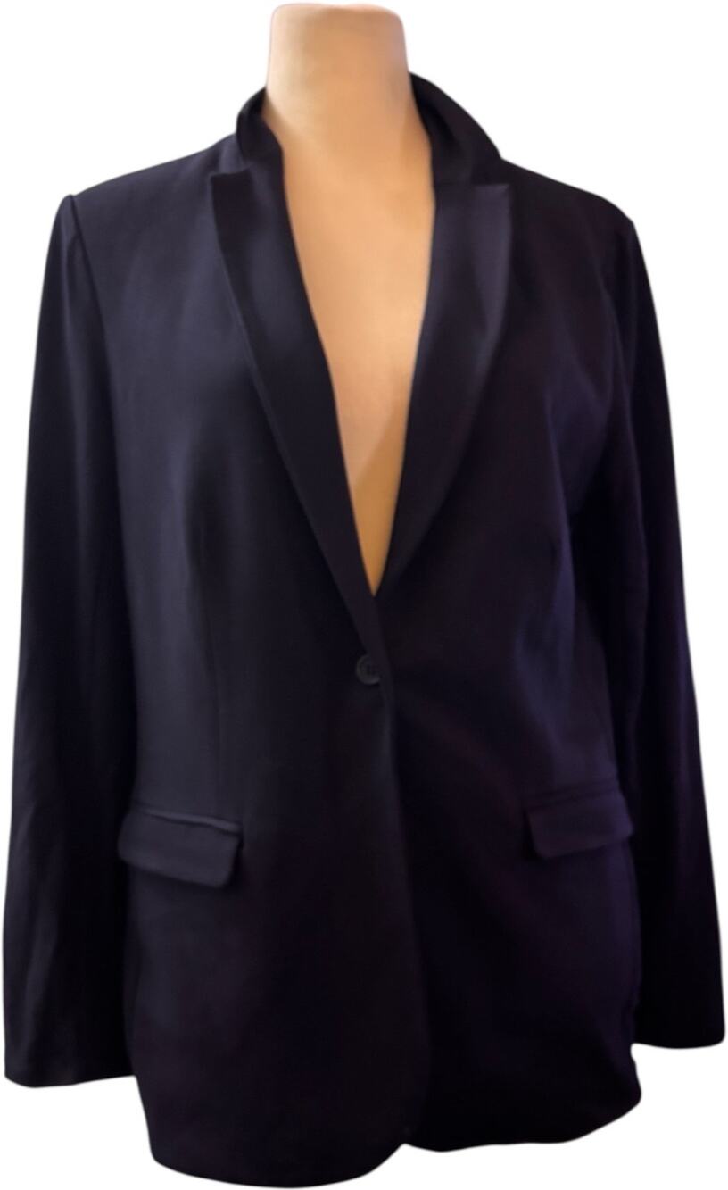 Philosophy Women's Blue Long Sleeve One-Button Single-Breasted Blazer Medium
